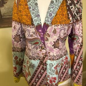 Etro Milano size 46 Italian cotton paisley blazer